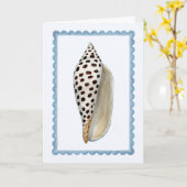 Seashell Stamp Watercolor Beach Greeting Card Karte (Gelbe Blume)