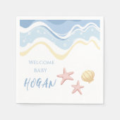 Seashell Starfish Beach Themed Party Napkins Serviette (Vorderseite)