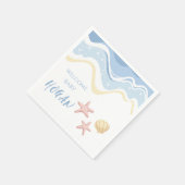 Seashell Starfish Beach Themed Party Napkins Serviette (Ecke)