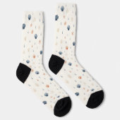 Seashell Starfish Nahtloses Muster Socken (Rechts)