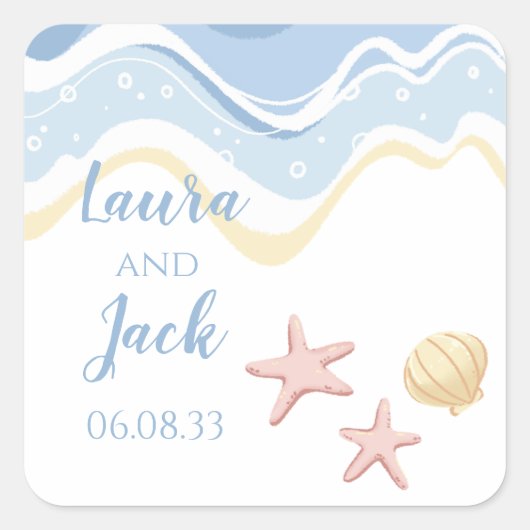 Seashell Starfish Ocean Theme Sticker (Vorderseite)