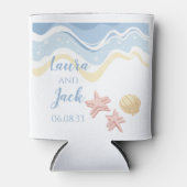 Seashell Starfish Ocean Theme Sticker Dosenkühler (Vorderseite)