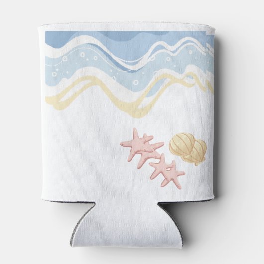 Seashell Starfish Ocean Theme Sticker Dosenkühler (Rückseite)