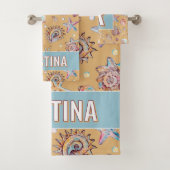 Seashell & Starfish Pattern Strand Sand Badhandtuch Set (Insitu)
