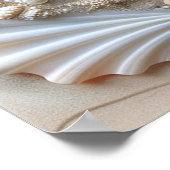 Seashell Starfish Pearls Sand Beach Summer, Poster (Ecke)