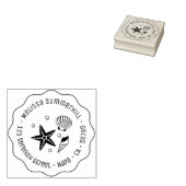 Seashell Starfish Pearls Wavy-Adresse Gummistempel (Stempel)