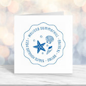 Seashell Starfish Pearls Wavy-Adresse Permastempel