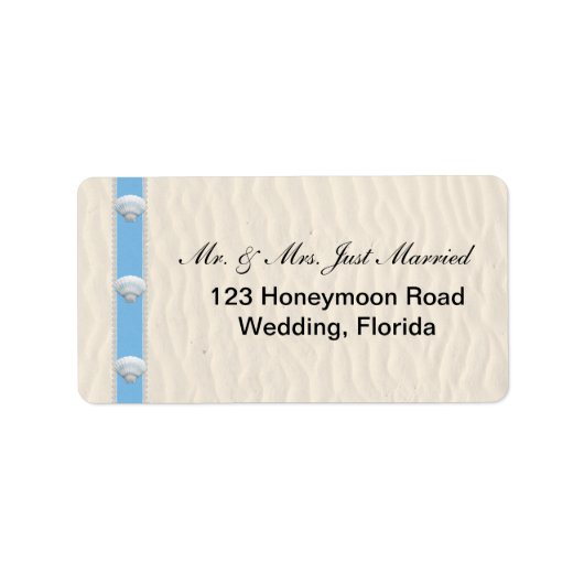 Seashell-Strand-Hochzeit Adressaufkleber (Vorne)