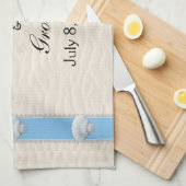 Seashell-Strand-Hochzeit Save the Date Handtuch (Viertel Falte)