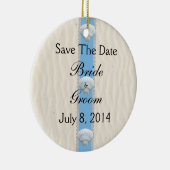 Seashell-Strand-Hochzeit Save the Date Keramik Ornament (Rechts)