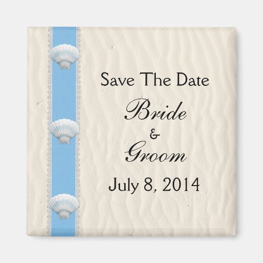Seashell-Strand-Hochzeit Save the Date Magnet (Vorne)