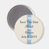 Seashell-Strand-Hochzeit Save the Date Magnet (Vorderseite/Rückseite)