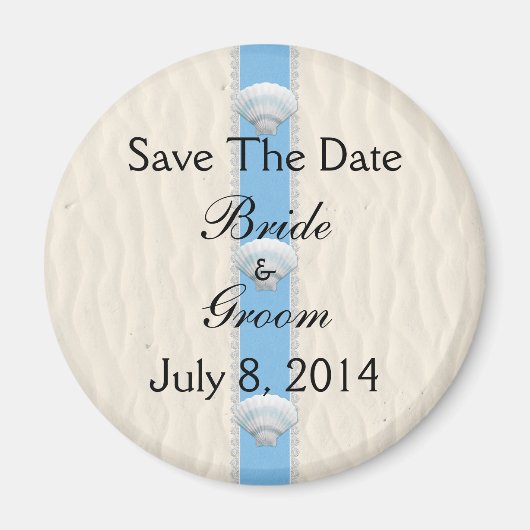 Seashell-Strand-Hochzeit Save the Date Magnet (Vorne)