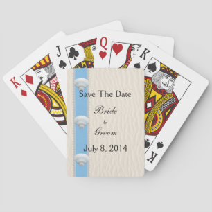 Seashell-Strand-Hochzeit Save the Date Spielkarten