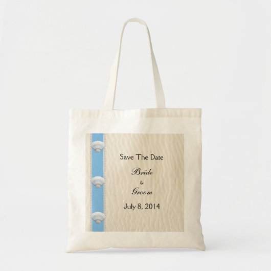 Seashell-Strand-Hochzeit Save the Date Tragetasche (Vorne)