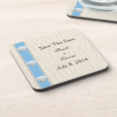 Seashell-Strand-Hochzeit Save the Date Untersetzer (Linke Seite)