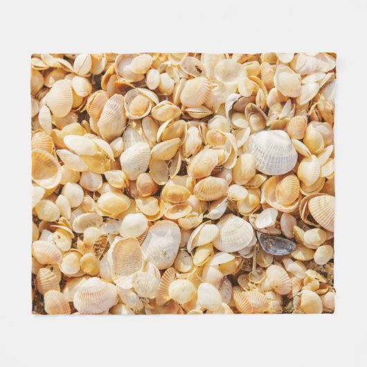 Seashell strukturierte Sommer Strand Hintergrund. Fleecedecke (Vorderseite (Horizontal))