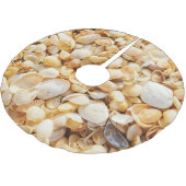 Seashell strukturierte Sommer Strand Hintergrund. Polyester Weihnachtsbaumdecke (Schrägansicht)