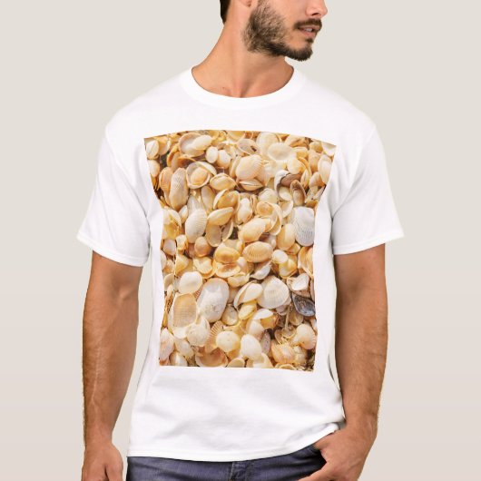 Seashell strukturierte Sommer Strand Hintergrund. T-Shirt (Vorderseite)