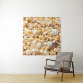 Seashell strukturierte Sommer Strand Hintergrund. Wandteppich (Beispiel)