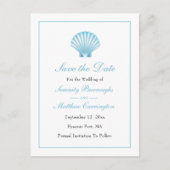 Seashell Summer Beach Wedding Save the Date Einladungspostkarte (Vorderseite)