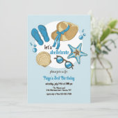 Seashell Summer Einladung (Stehend Vorderseite)