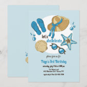 Seashell Summer Einladung (Vorne/Hinten)