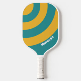 Seashell Sunrise Circle Strip mit Namen Pickleball Schläger