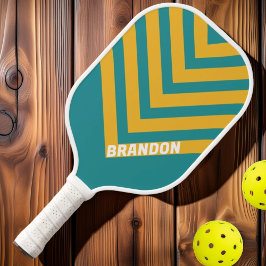 Seashell Sunrise Vintag mit Name Pickleball Schläger