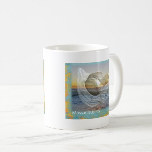 Seashell & Surf - Massachusetts auf Cape Cod Kaffeetasse (VorderseiteRechts)