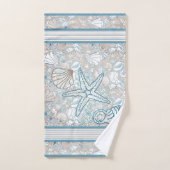 Seashell Szene mit Taupe Background Badetuch Badhandtuch Set (Handtuch)
