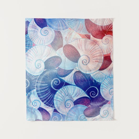 Seashell-Szenen-Muster Wandteppich (Vorderseite)