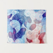 Seashell-Szenen-Muster Wandteppich (Vorderseite (Horizontal))