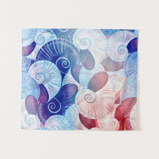 Seashell-Szenen-Muster Wandteppich (Vorderseite (Horizontal))