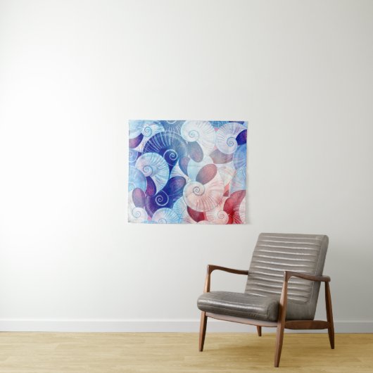 Seashell-Szenen-Muster Wandteppich (Beispiel (Horizontal))