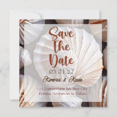 Seashell Theme Personalisiert Save the Date-Karte Save The Date (Vorderseite)