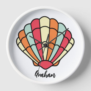 Seashell Themed Wall Clock Muschel Personalisiert Uhr