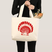 Seashell - tief rot und weiß jumbo stoffbeutel (Vorderseite (Produkt))
