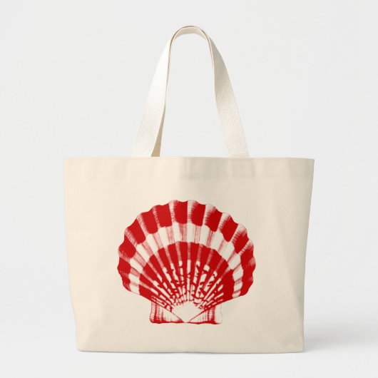 Seashell - tief rot und weiß jumbo stoffbeutel (Vorne)