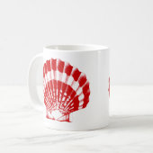 Seashell - tief rot und weiß kaffeetasse (Vorderseite Links)