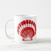 Seashell - tief rot und weiß kaffeetasse (Links)