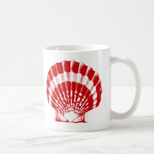 Seashell - tief rot und weiß kaffeetasse (Rechts)