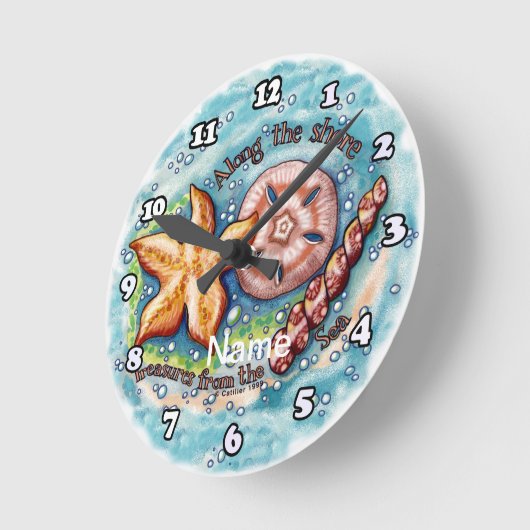 Seashell Treasures  Runde Wanduhr (Winkel)