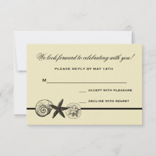 Seashell Treasures Wedding Response Card RSVP Karte