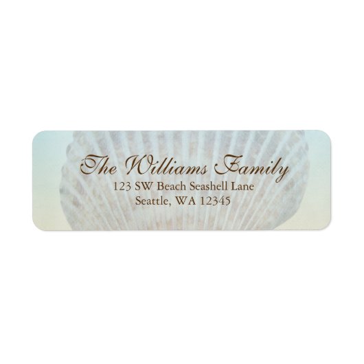 Seashell Tropical Beach Custom Address Label (Vorne)