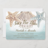 Seashell Tropical Beach Hochzeit Save The Date (Vorderseite)
