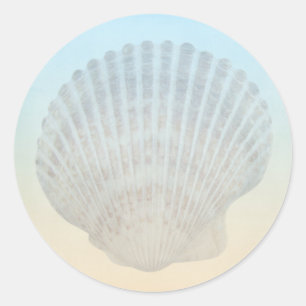 Seashell Tropical Beach Runder Aufkleber