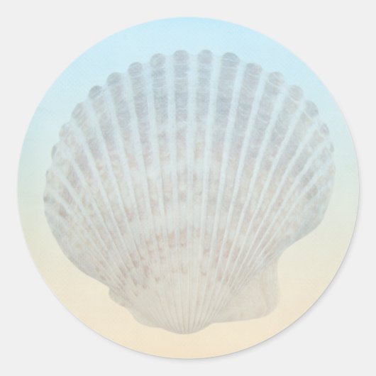 Seashell Tropical Beach Runder Aufkleber (Vorderseite)