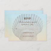 Seashell Tropical Beach Wedding Response Card RSVP Karte (Vorne/Hinten)