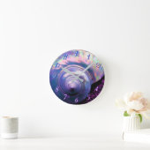 Seashell tropische Opal-Mutter Perle sieht lila au Runde Wanduhr (Zuhause)